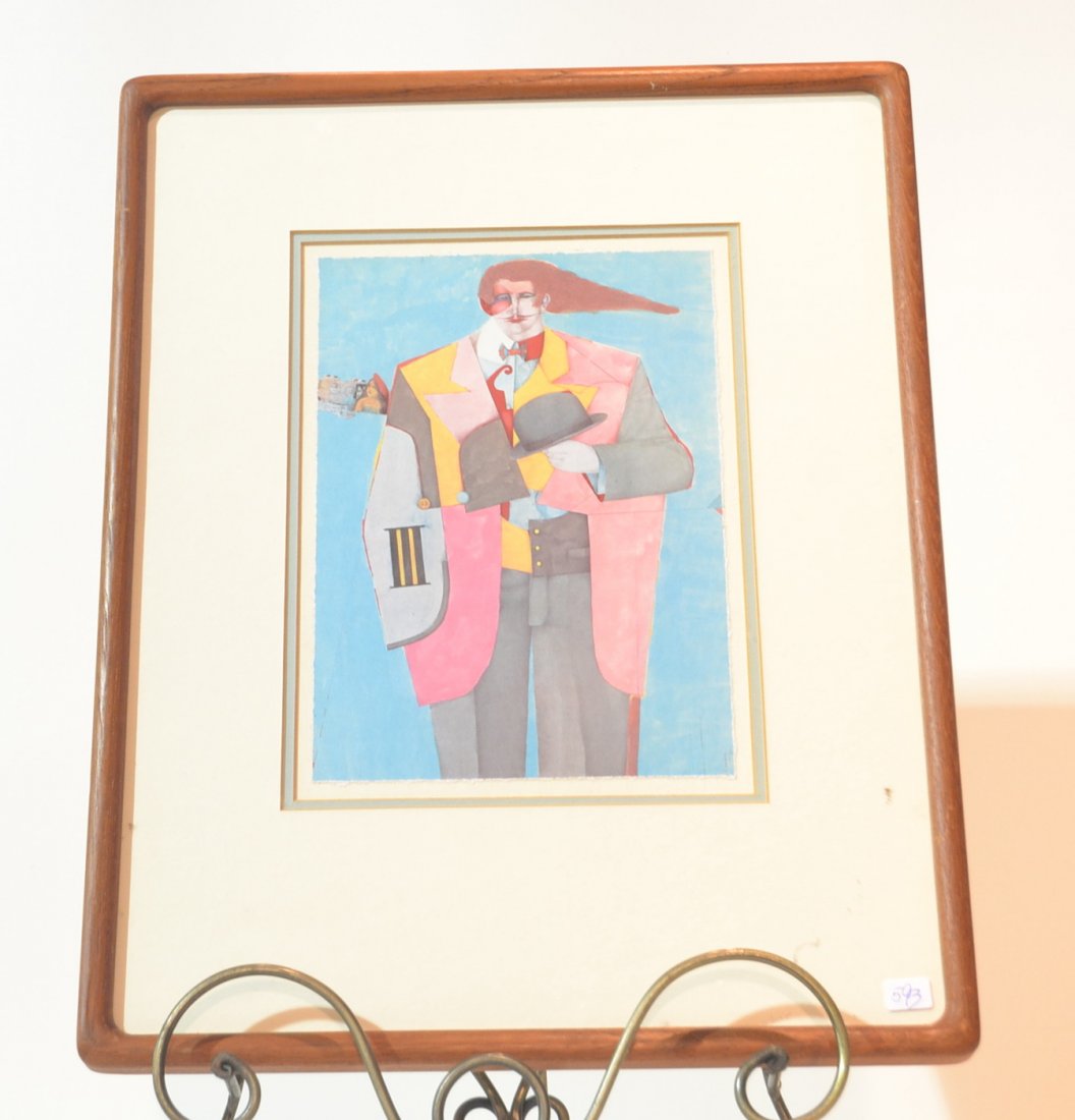 RICHARD LINDNER PORTRAIT OF MAN LITHOGRAPH: 7" x 10" , 15" x 19"