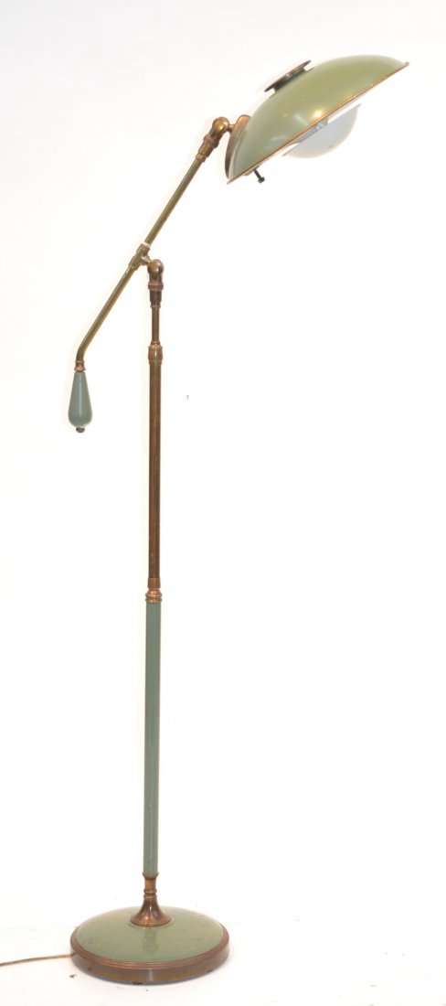 METAL & BRASS 1940's LIGHTOLIER FLOOR LAMP BY: GERALD THURSTON - 30" x 47"