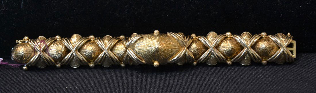 18kt ALL GOLD PIAGET BRACELET WATCH - 6 1/4" LONG: WATCH WINDS IN BACK - 47 dwt