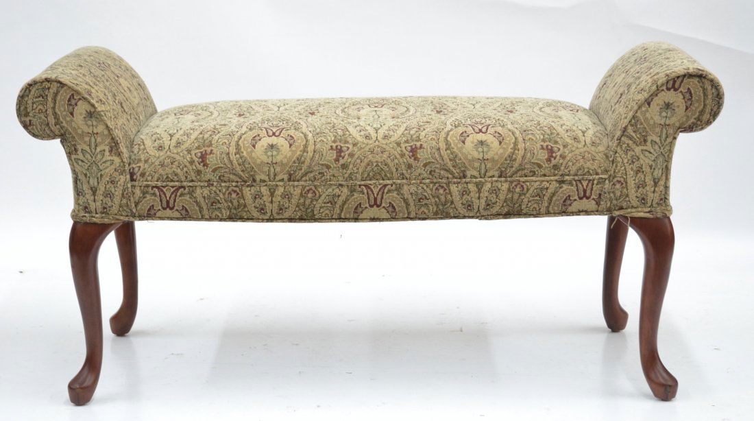 UPHOLSTERED ROLLED ARM BENCH - 48" x 18" x 24"