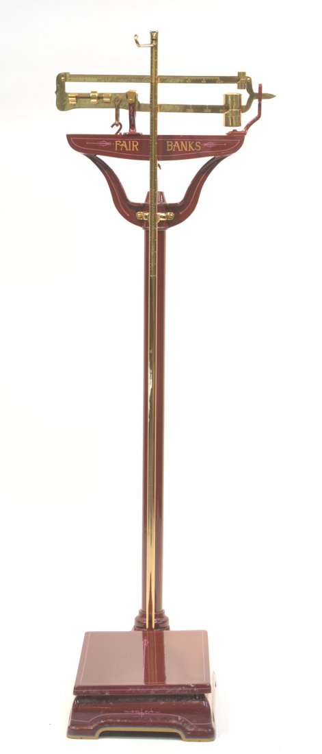 ENAMELED FAIRBANKS SCALE (PROFESSIOANLLY: RESTORED) 54" TALL