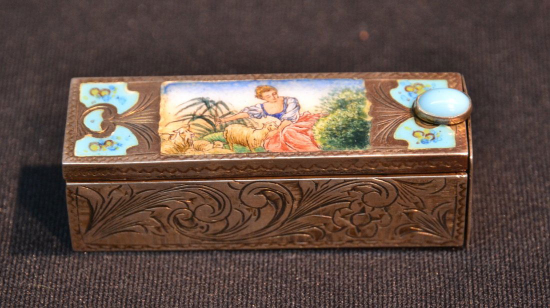 800 SILVER & ENAMEL LIPSTICK - 2 3/8": 800 SILVER & ENAMEL LIPSTICK - 2 3/8"