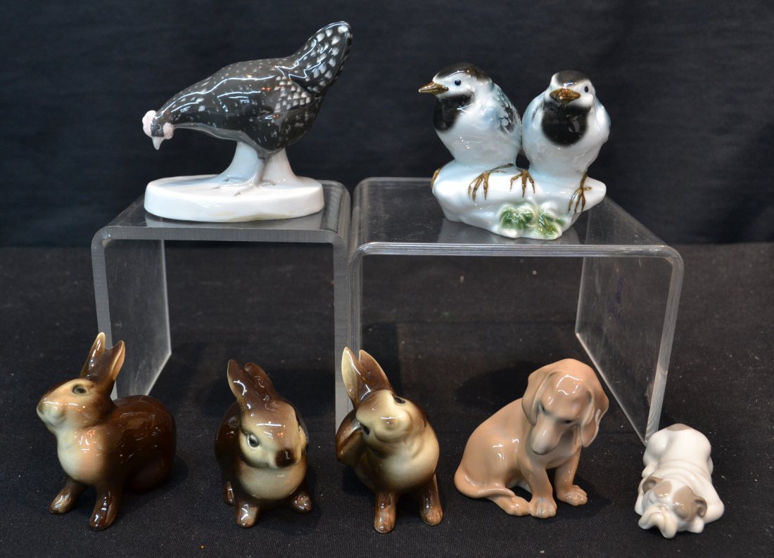 (7) ASSORTED PORCELAIN ANIMALS INCLUDING: (7) ASSORTED PORCELAIN ANIMALS INCLUDING B & G , GERMAN & GOEBEL - 3 1/2"