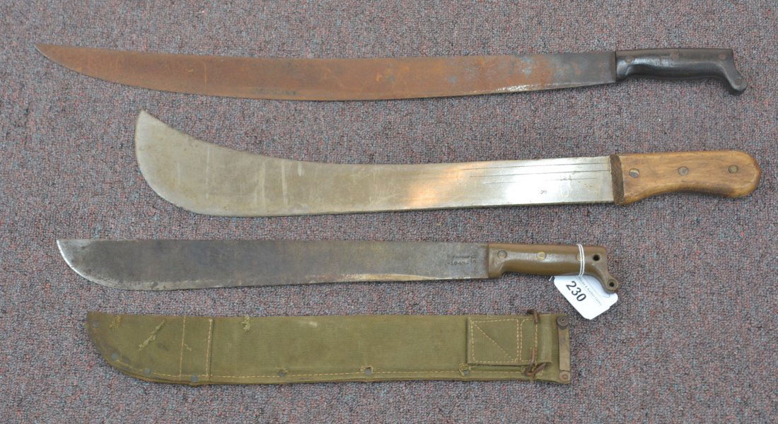 (3) MACHETES INC- ONE DATED 45' US: LARGEST IS 30"