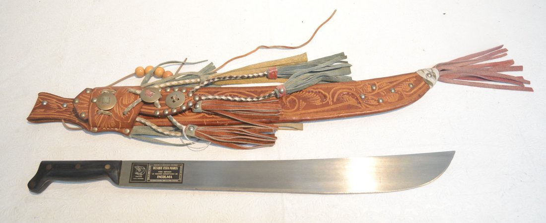 DECORATIVE MACHETE WITH SHEATH - 25" LONG: DECORATIVE MACHETE WITH SHEATH - 25" LONG