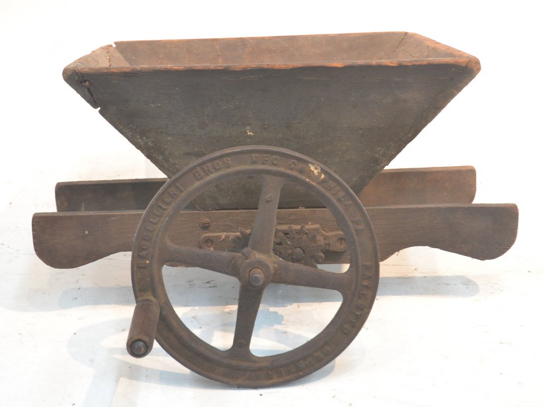ANTIQUE BACCELLIERI Bros. PHILADELHIA CRUSHER: WINE PRESS - 28" x 26" x 15"