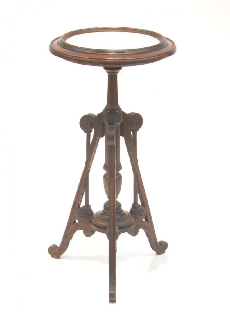 ANTIQUE VICTORIAN EASTLAKE WALNUT CANDLE STAND