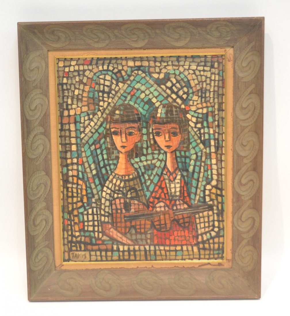 NICHOLAS TAKIS (AMERICAN, 1903-1965) OIL ON BOARD: OF NUDE WOMEN ; SIGNED LOWER LEFT - 16" x 20" , 22" x 26"