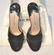 MANOLO BLAHNIK BLACK PATENT LEATHER SHOES