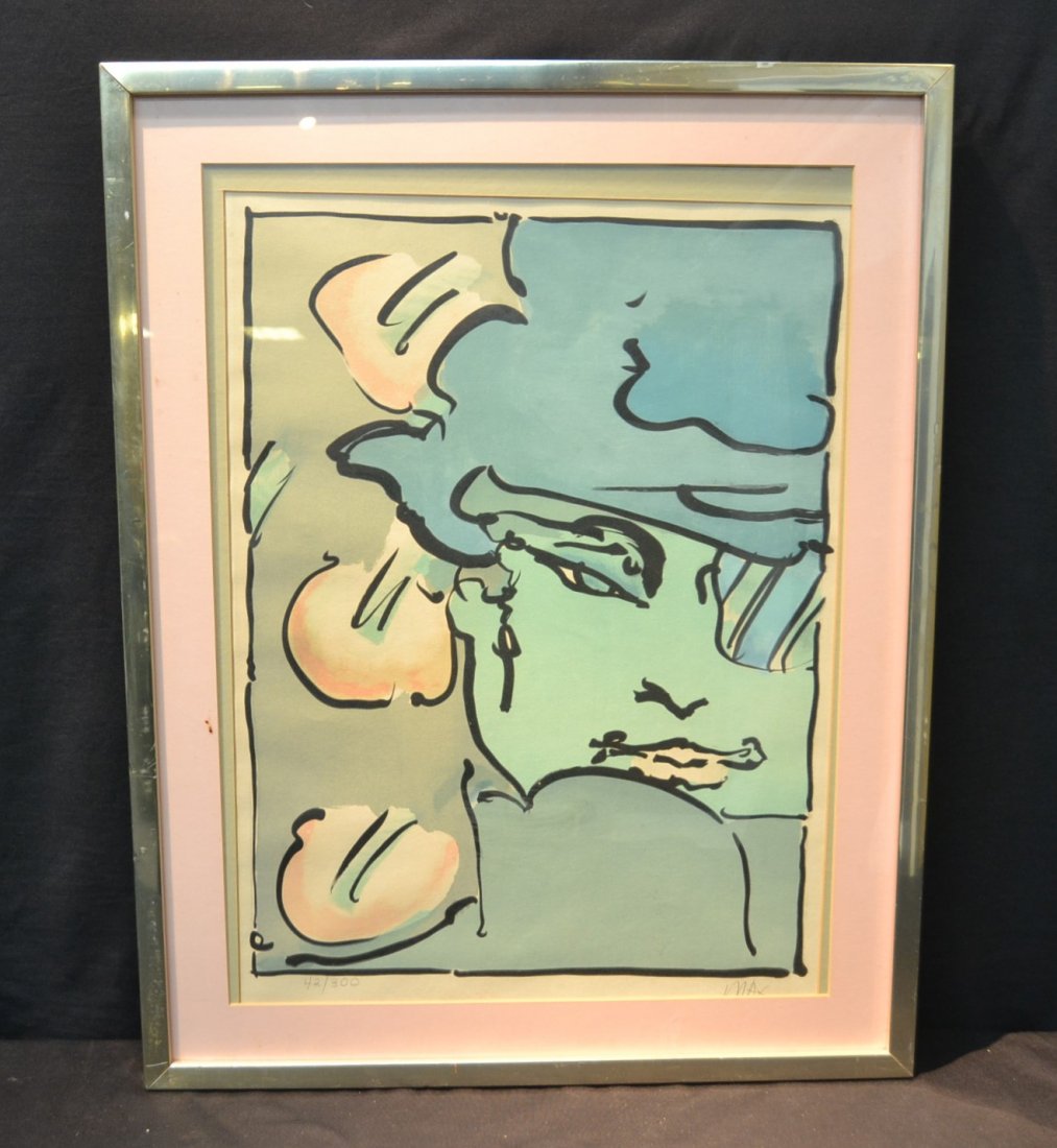 HAND SIGNED PETER MAX ABSTRACT PRINT: 24" x 31"