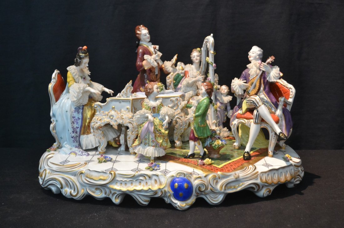 LARGE VOLKSTADT PORCELAIN FIGURAL MUSIC ROOM (1 of 10)