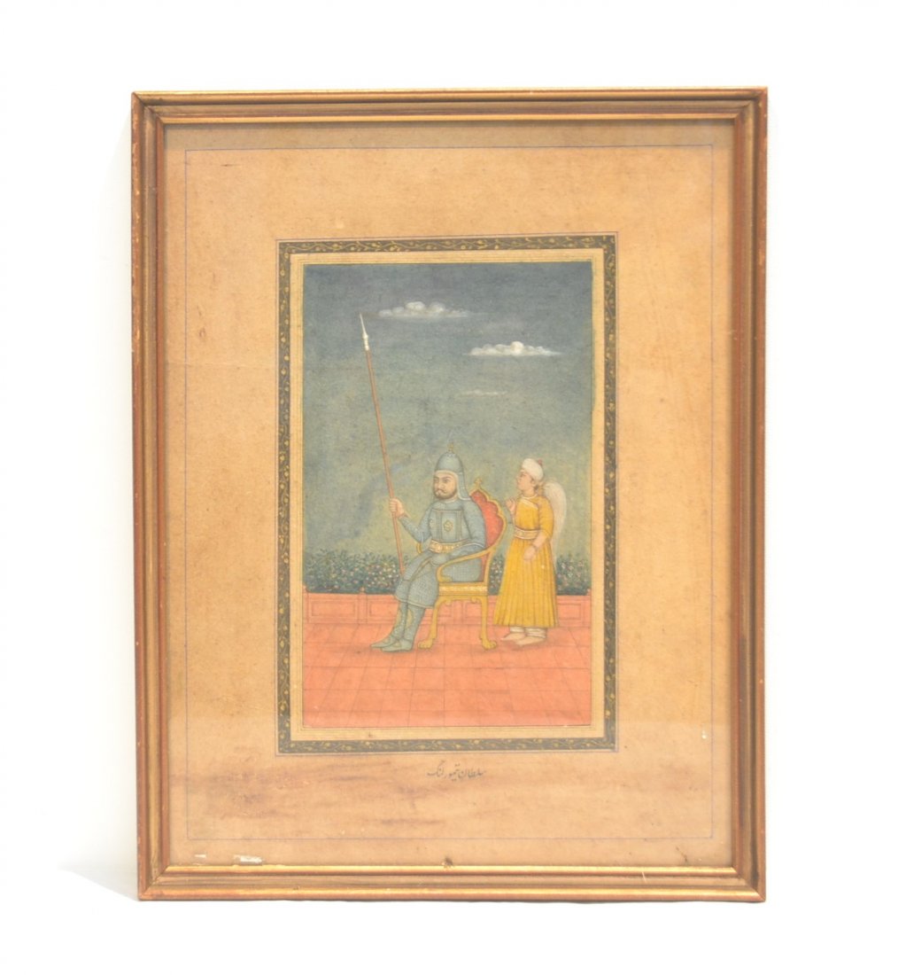 INDO PERSIAN WATERCOLOR OF SEATED FIGURES (1 of 6)
