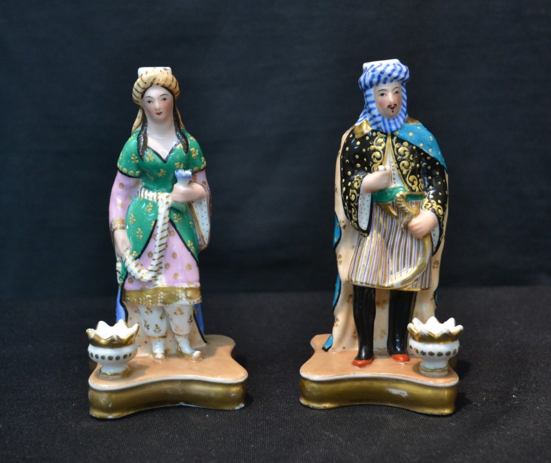MINIATURE FIGURAL PORCELAIN CANDLESTICKS (1 of 7)