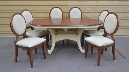 Walter Of Wabash 2 Tone Dining Table With Leaf Walter Of Wabash 2 Tone Dining Table With Leaf