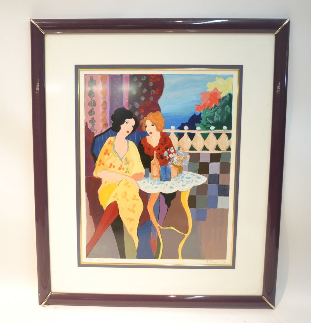 ITZCHAK TARKAY , "COZY CORNER ,STATE II" SERIGRAPH: HAND SIGNED & NUMBERED , AP 222/350 - 20" x 25 3/4" , 34" x 41" OVERALL