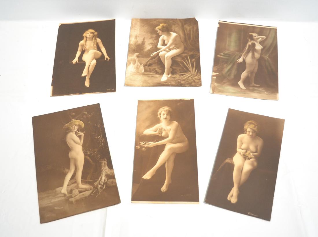 (6) CHARLES WESLEY GILHOUSEN (AMERICAN,1867-1929): FEMALE NUDE GELATIN SILVER PRINTS ; SIGNED & DATED 1913 - 1917 - LARGEST IS 6" x 10" ; INCLUDING "GOLORA" ,