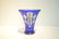 BLUE BOHEMIAN VASE WITH HAND PAINTED FLOWERS - 2
