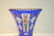 BLUE BOHEMIAN VASE WITH HAND PAINTED FLOWERS - 3