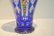 BLUE BOHEMIAN VASE WITH HAND PAINTED FLOWERS - 4
