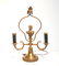GILT METAL LAMP WITH BUST OF WOMAN IN CENTER