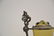 GLASS & PEWTER EWER WITH RAISED DECORATIONS - 5