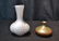 ART GLASS VASE & SZOLNAY VASE (HAS FLAKE)