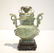 COVERED JADE VASE WITH RING HANDLES