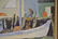 OIL ON BOARD IMPRESSIONIST BOATS & LONG SHOREMAN - 4