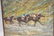 LARGE OIL ON CANVAS OF HORSE RACE SIGNED - 2