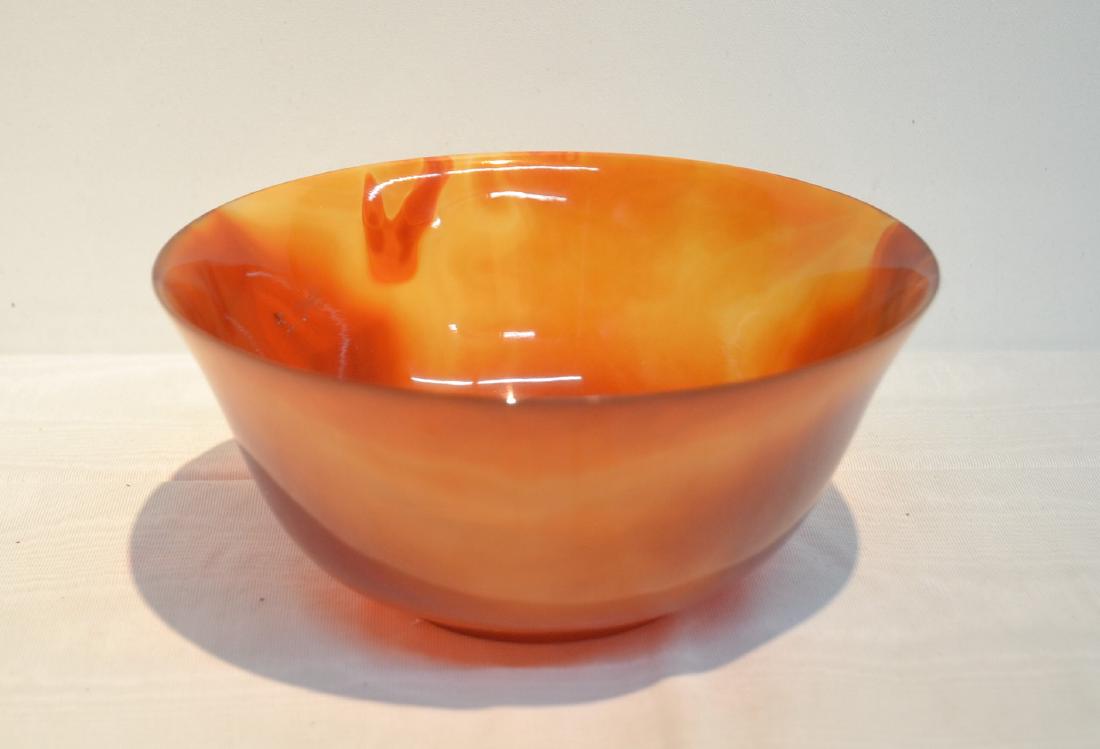 CARNELIAN BOWL - 7 1/2" x 3 1/2": CARNELIAN BOWL - 7 1/2" x 3 1/2"