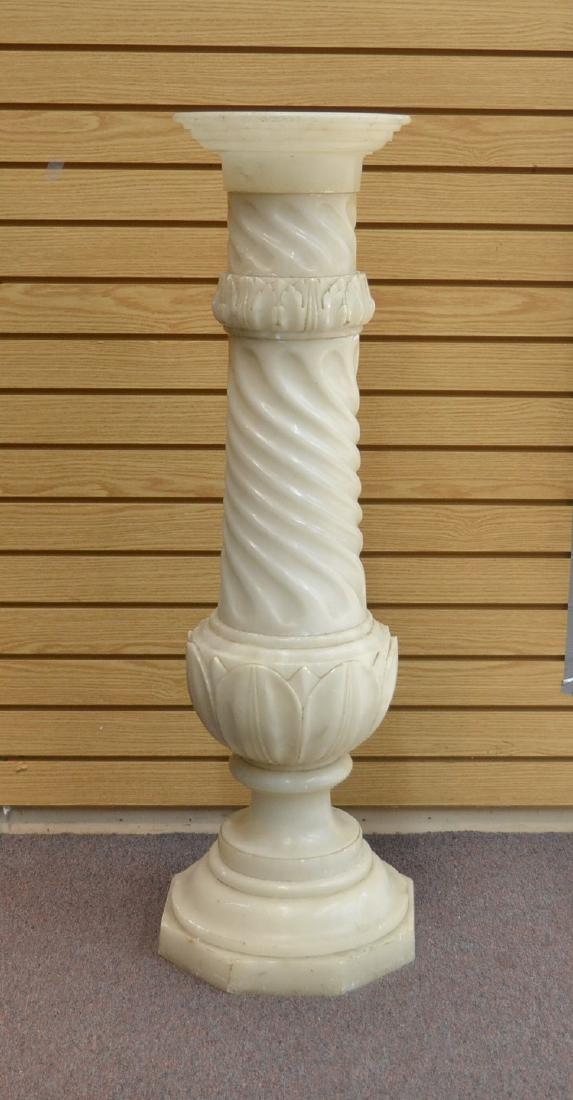 ANTIQUE CARVED SWIRL MARBLE STAND - 12" x 40": SECTIONAL
