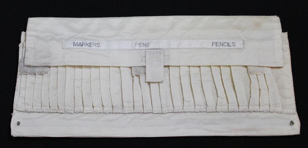 Flown Marker, Pen and Pencil Holder: A very probably flown space shuttle writing instrument holder measuring 7"x 15". No NASA removal paperwork available.