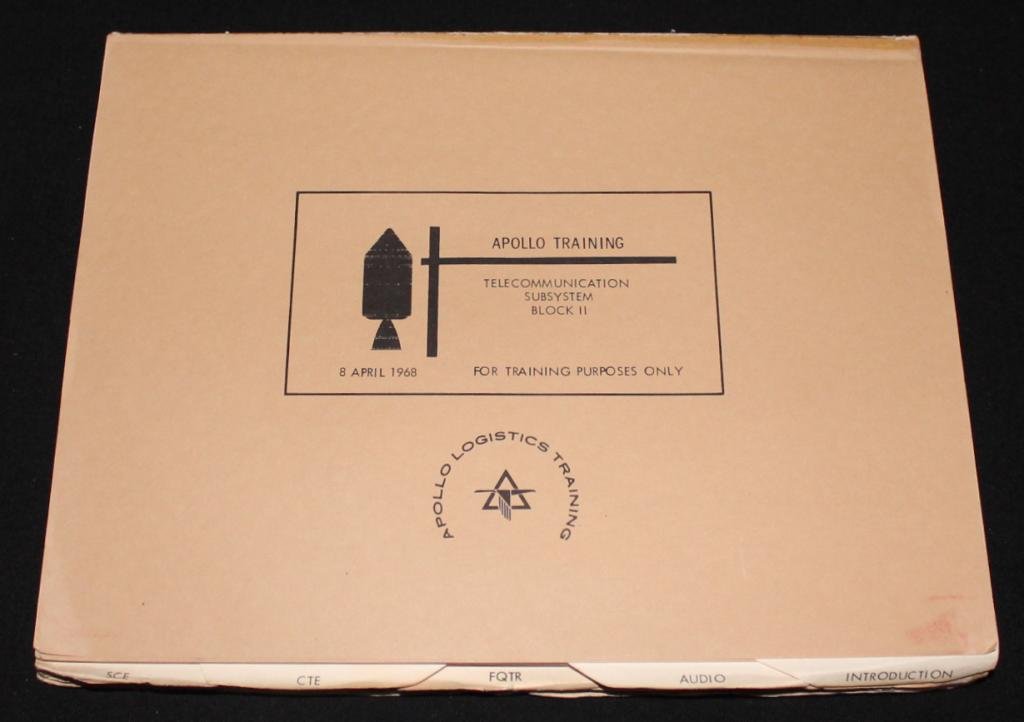 Apollo Telecommunications System Training Booklet: An Apollo Training manual from North American Rockwell dated 8 April 1968 for the Block II Telecommunications System. It contains about 100 pages in 16 tabbed sections of illustrations, diagrams and i