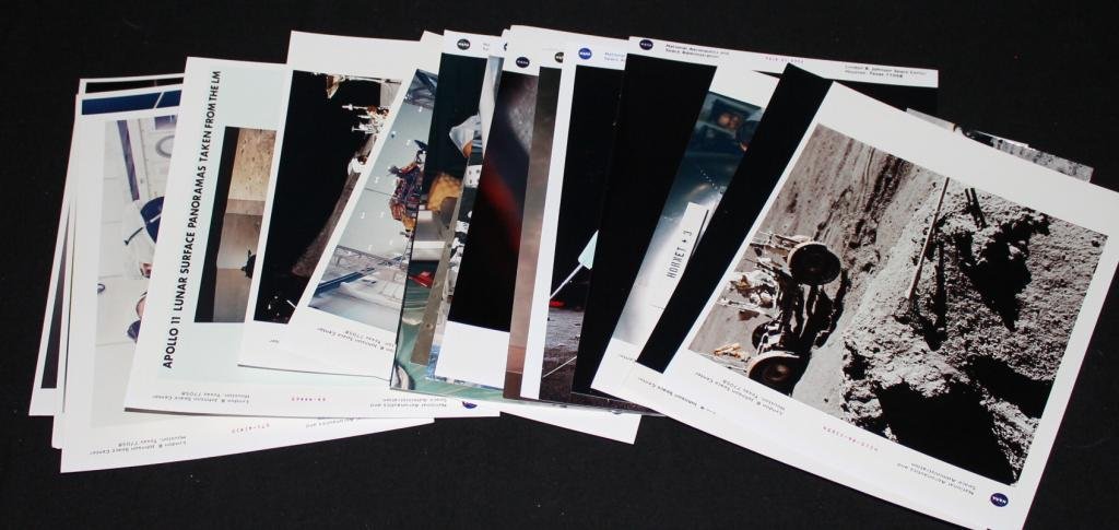 Group of 18 Apollo NASA Color Glossy Photos: A group of 17 mostly 8"x 10" NASA color glossy photos from the Apollo program. All are modern copies and bear the NASA meatball logo, and with much better color. Most in excellent condition and all im