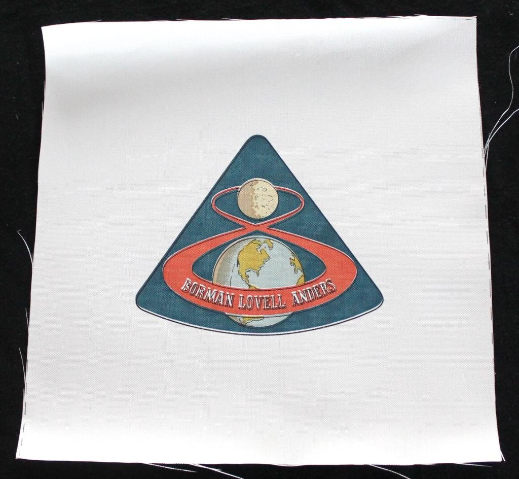 Apollo 8 Beta Cloth Patch: A 9"x 9" Apollo 8 beta cloth patch with only good color registration but in excellent condition.