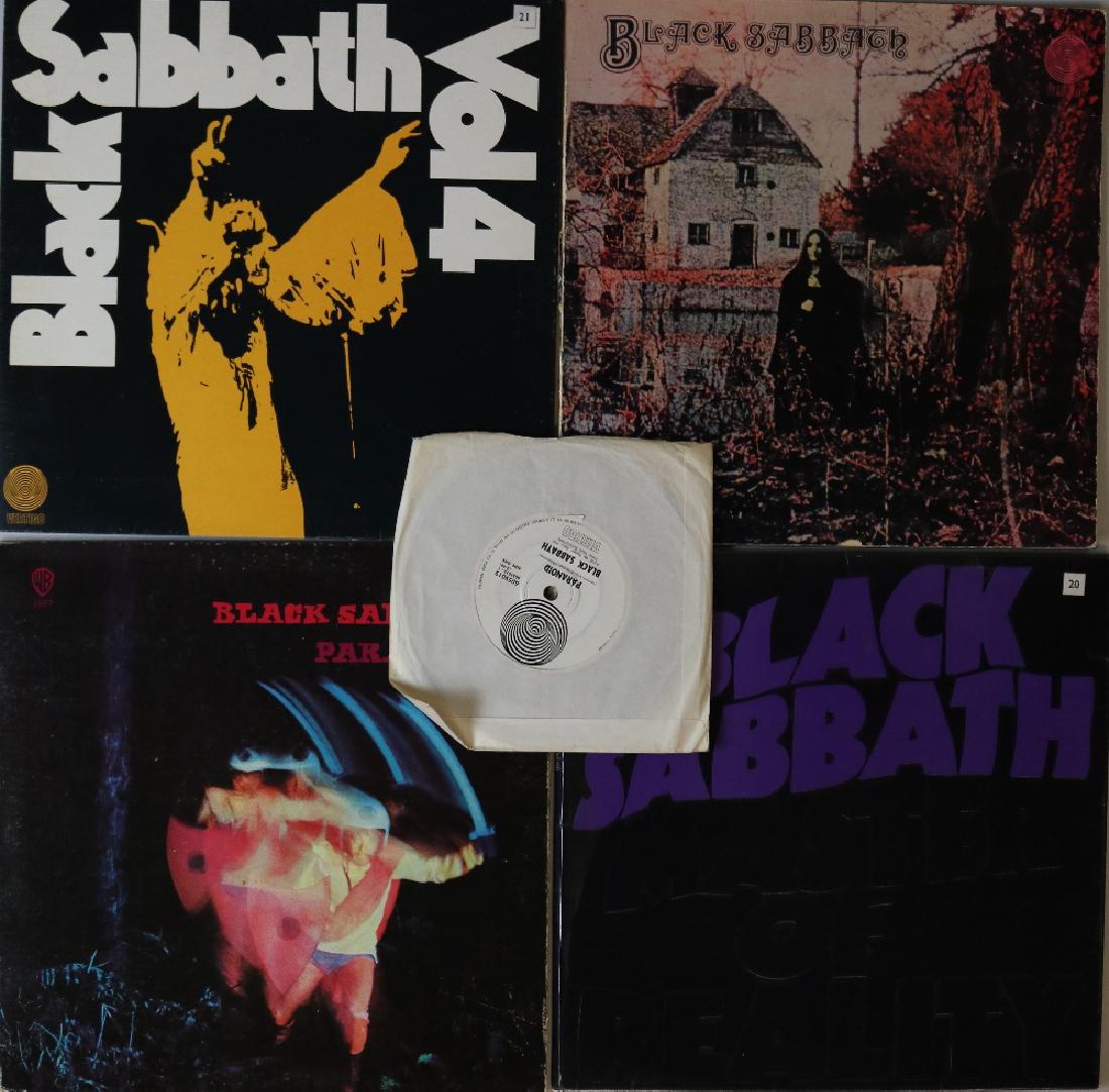 BLACK SABBATH - LPs/NZ 7": BLACK SABBATH - LPs/NZ 7". Highly interesting bundle 4 x original title LPs with 1 x 7" including some extremely hard to come across pressings - please ensure you read the lot description before placi