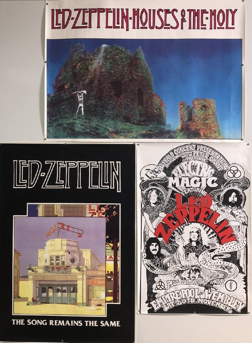 LED ZEPPELIN POSTERS: LED ZEPPELIN POSTERS. Seven (mostly reprint) Led Zeppelin posters to include Houses Of The Holy poster to measure 35.5x25" with very slight creasing around the edges but otherwise in NM condition, The