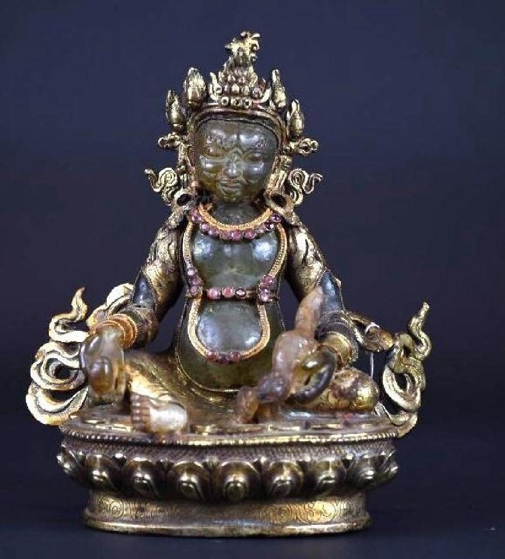 Chinese Gilt Bronze & Rock Crystal Seated Buddha (1 of 9)