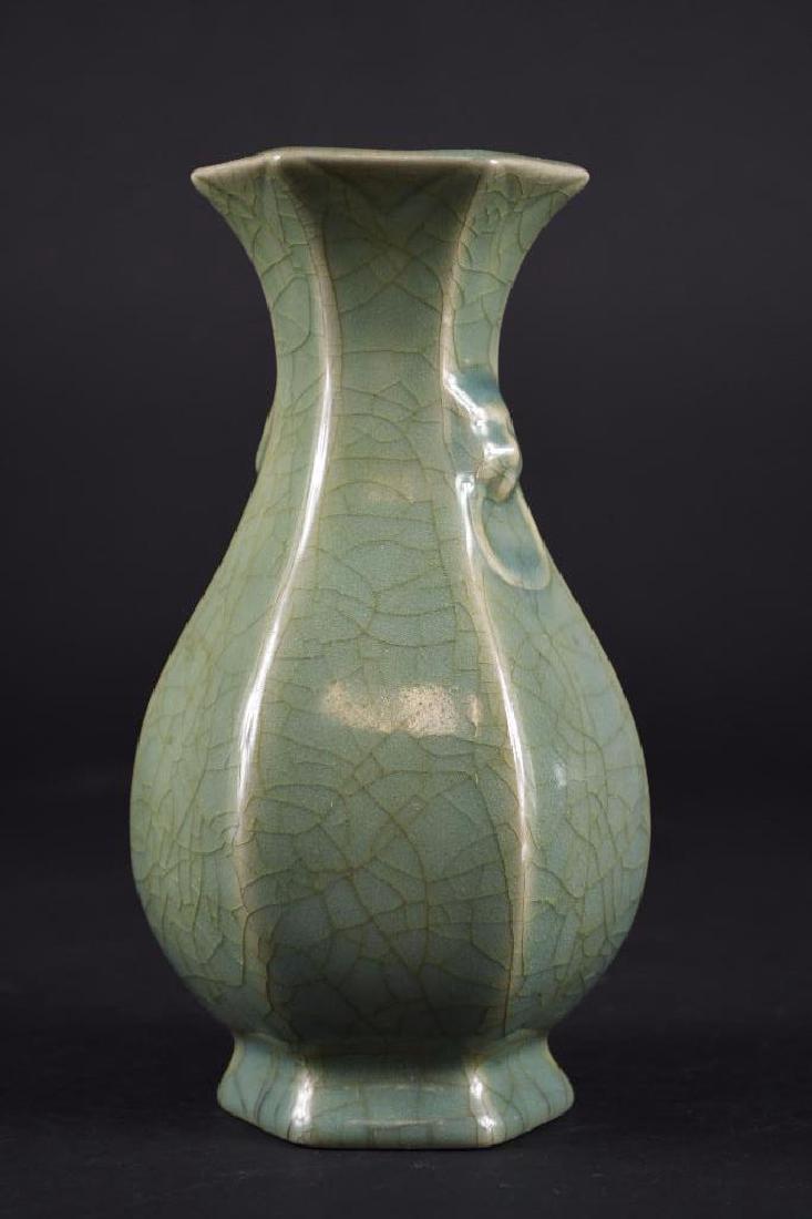 Chinese Pale Celadon Glaze Hexagonal Vase (1 of 9)