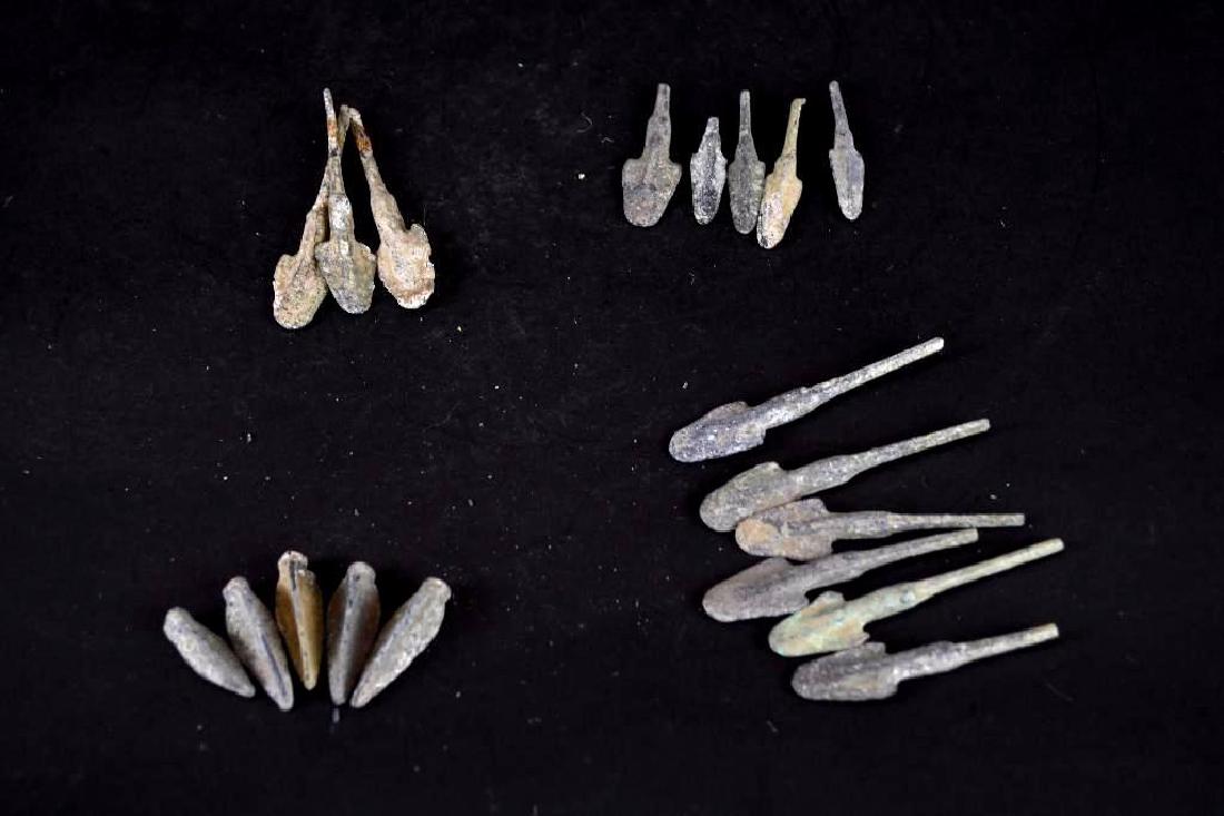 Nineteen Pieces of Ancient Bronze Arrow Heads (1 of 5)