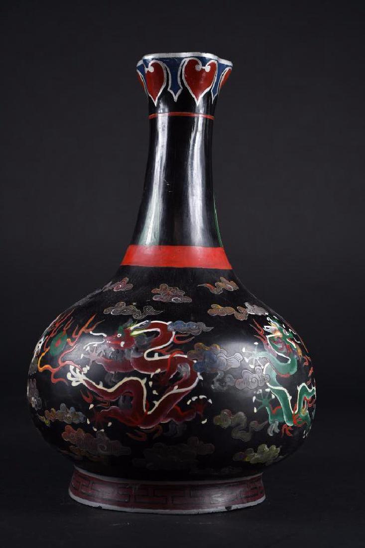 Chinese Hand Painted Lacquer Vase (1 of 9)