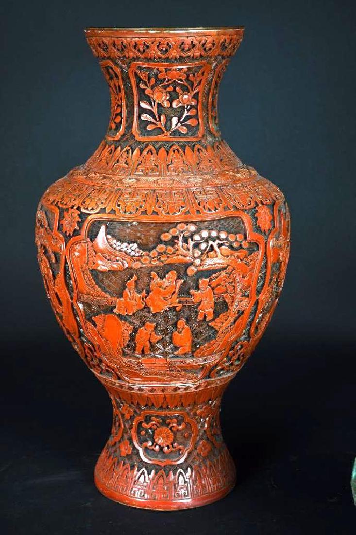 Chinese Red Lacquer Vase (1 of 4)