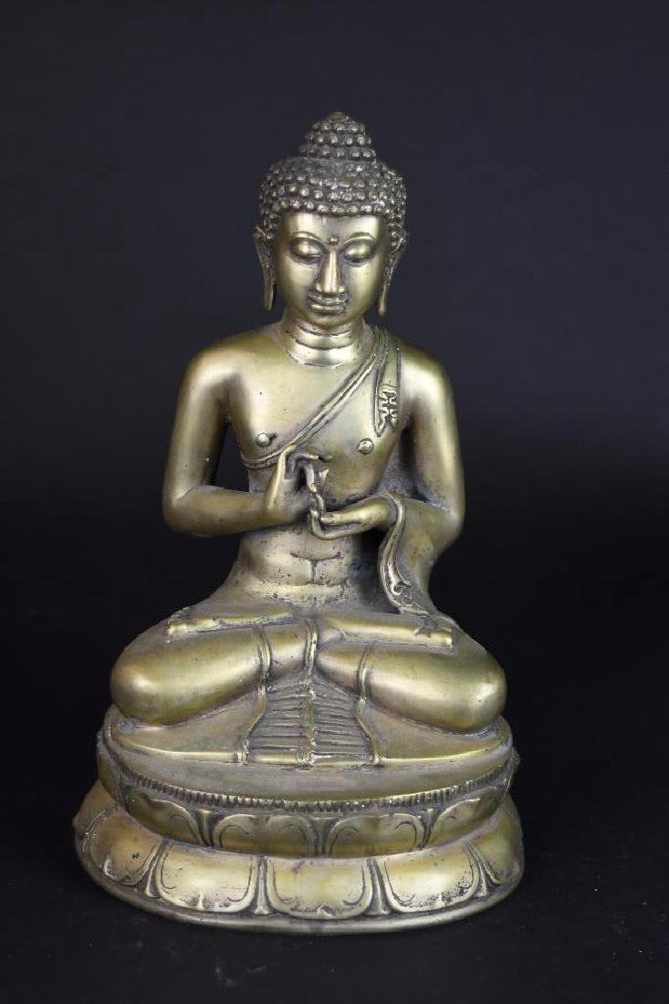 Chinese Bronze Buddha on Double Lotus Base (1 of 9)