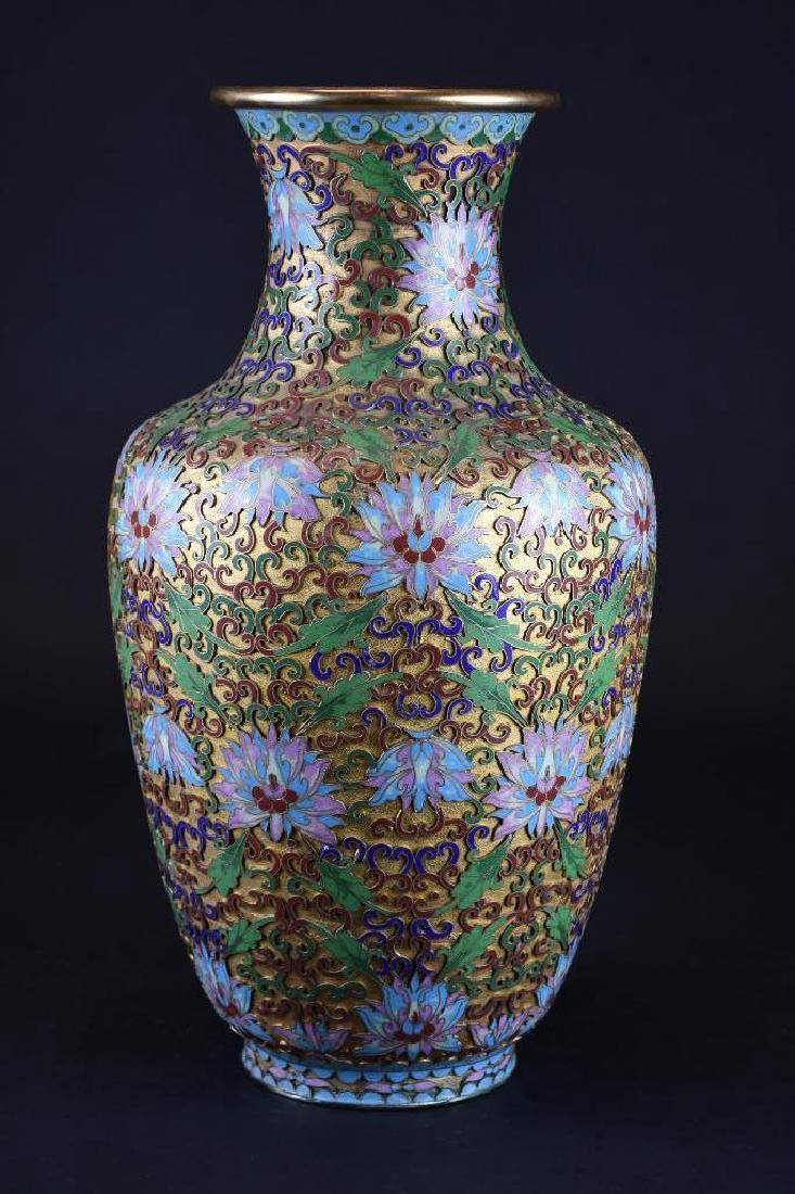 Chinese Enamel Copper Vase (1 of 9)