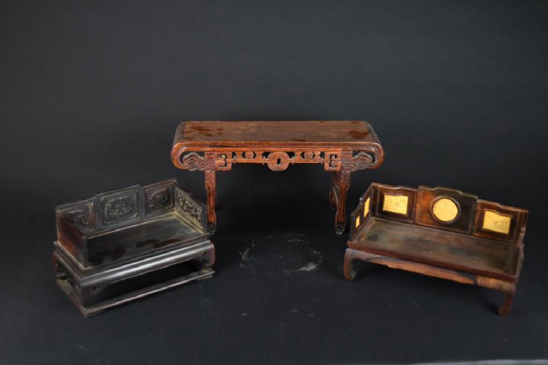 Group of Mini Chinese Furniture: Group of Chinese Mini Furniture; Length: 3 inches
