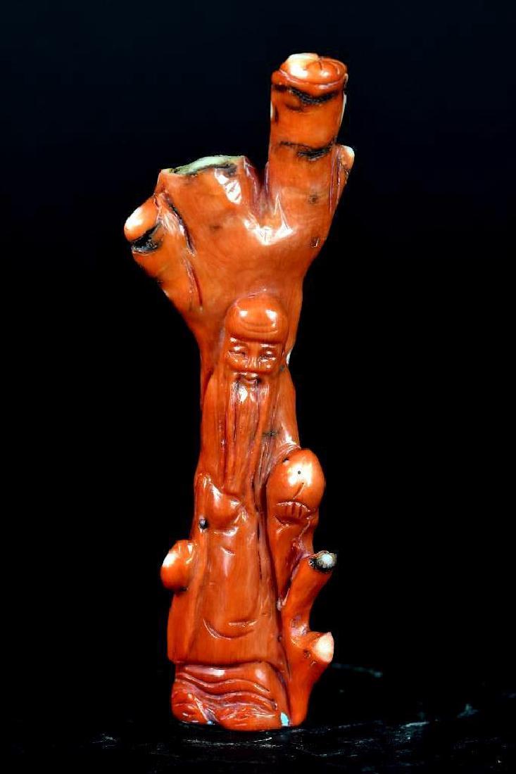 Carved Coral Statue of a Lohan (1 of 9)
