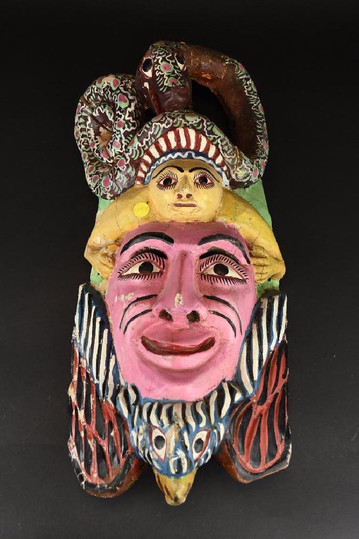 Carved Wood Polychrome Mask (1 of 7)