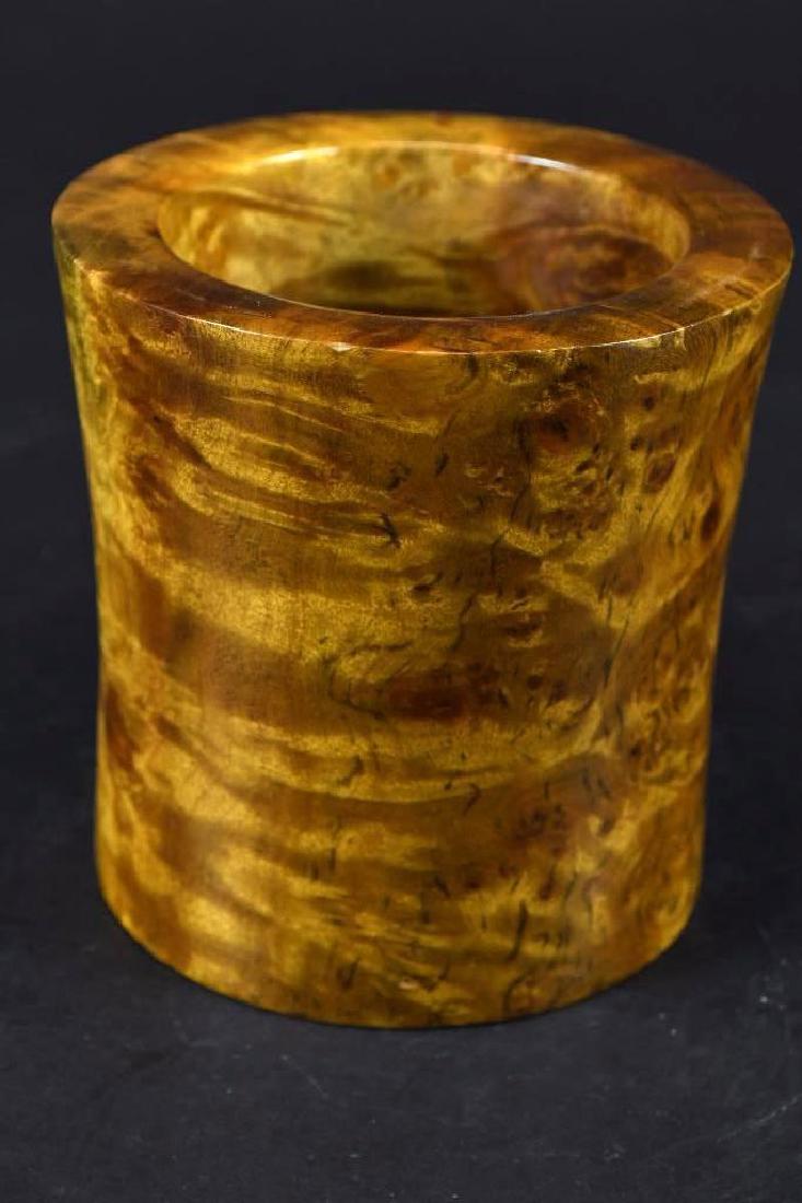 Chinese Gold Yellow Hardwood Brush Pot (1 of 9)