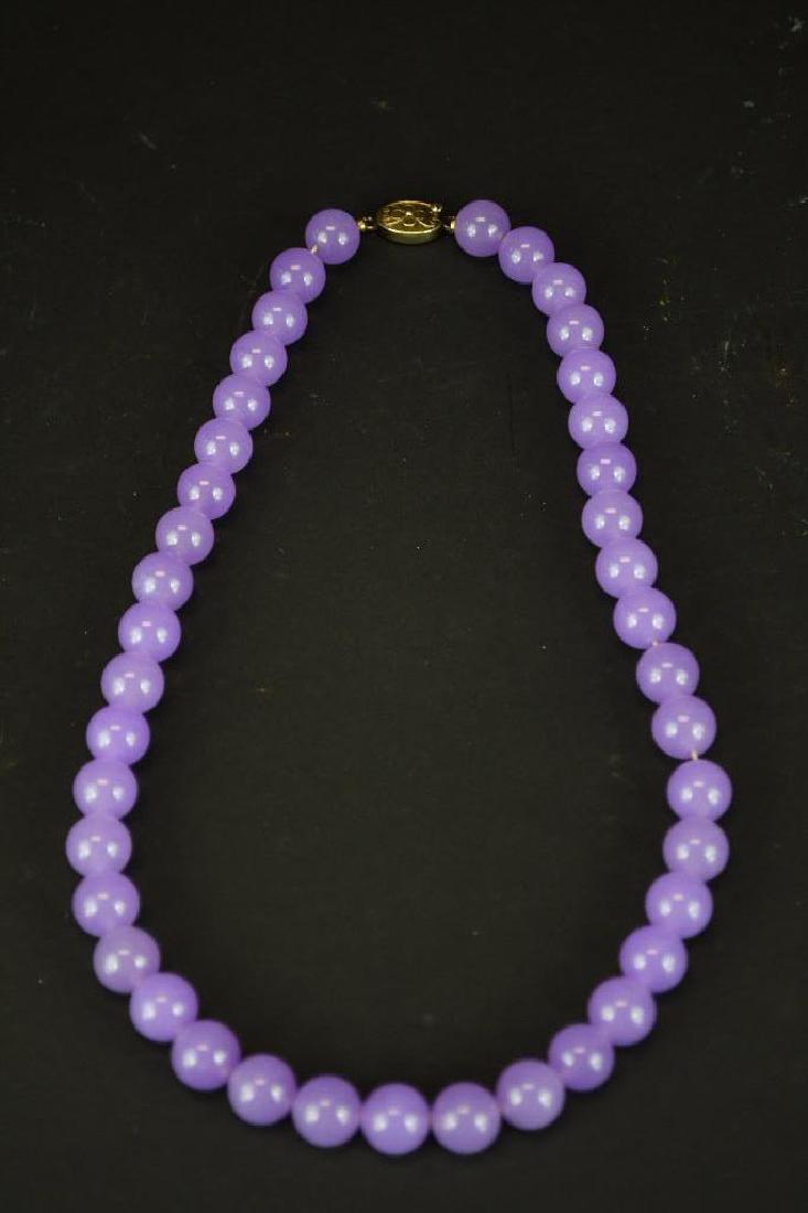 Lavender Jadeite Beaded Necklace (1 of 8)