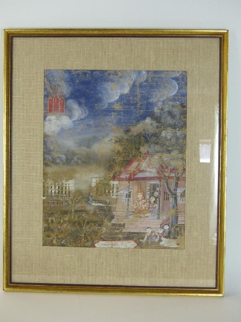 Antique Framed Thai Religious Painting (1 of 8)